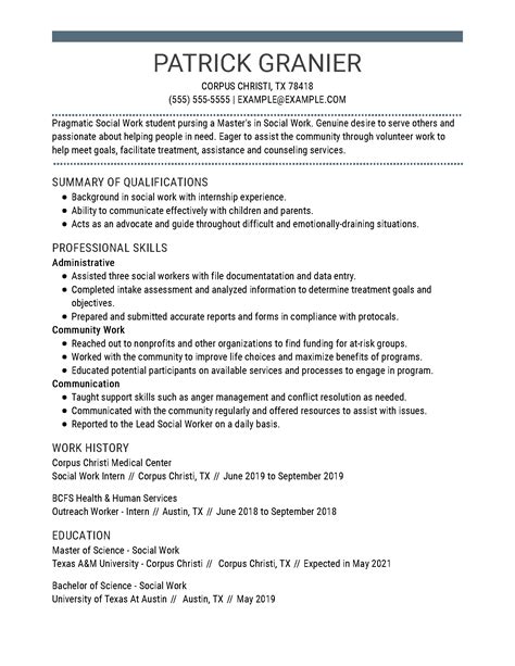 Sample Resume With Volunteer Work